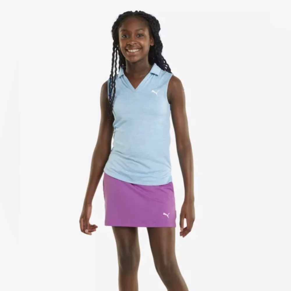 PUMA Girls Solid Pull On 13" Golf Skort Mauve Removable shorts NWT M and XL